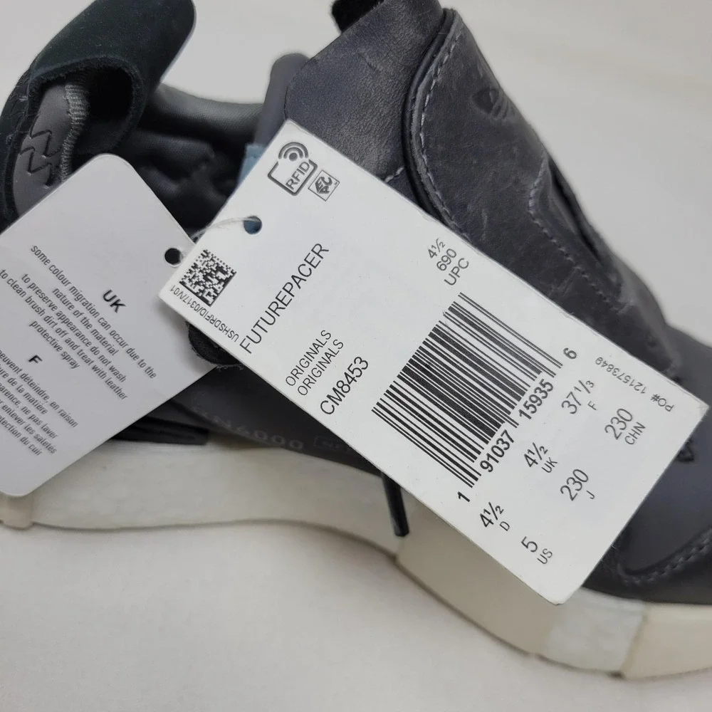 Adidas Futurepacer Shoes Mens Size 5 Gray Leather Originals CM8453 Sneakers